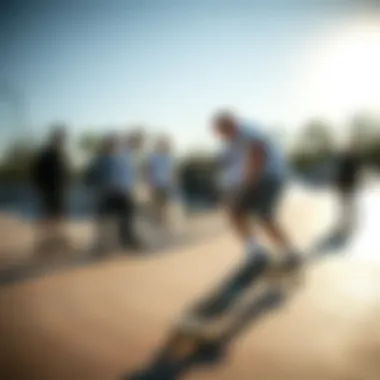Group of skaters enjoying a day at the skate park with FR skates