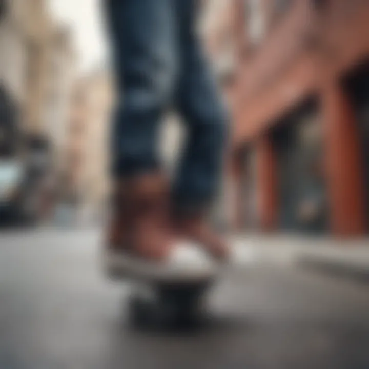 Stylish Heelys showcased against an urban backdrop