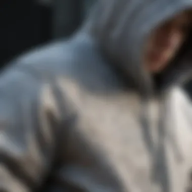 Close-up of hoodie materials highlighting texture and quality