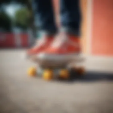 Abstract representation of color psychology in skateboarding.
