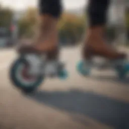 Close-up view of Orbitwheel skates showcasing their unique design