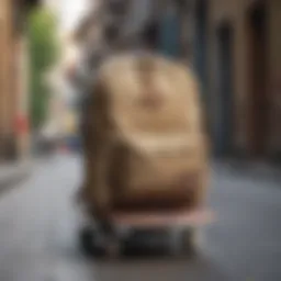 Stylish Jansport Canvas Backpack resting on a skateboard