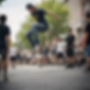 A community event hosted by a skateboard shop, featuring local skaters and spectators