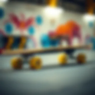 Artisan-Crafted Longboard Artisan-crafted longboard showcasing vibrant graphics