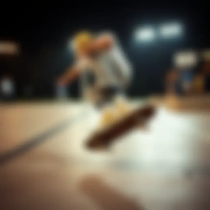 Performance of Skaters in Light Tan Converse Skater performing tricks wearing light tan Converse