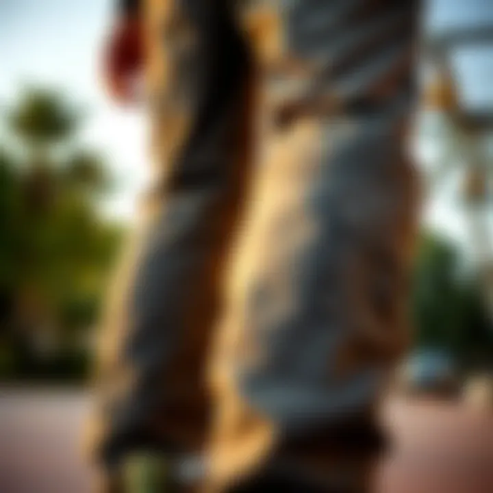 Technical Attributes of Neff Pants Detailed view of Neff pants highlighting technical features