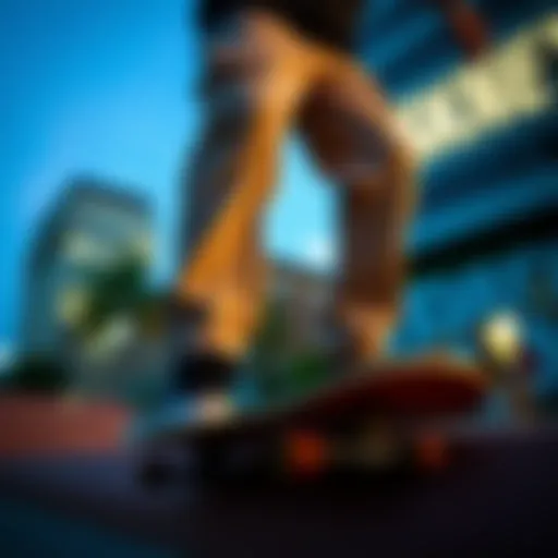 Neff Pants in Urban Skate Culture Stylish Neff pants showcased in an urban skate setting