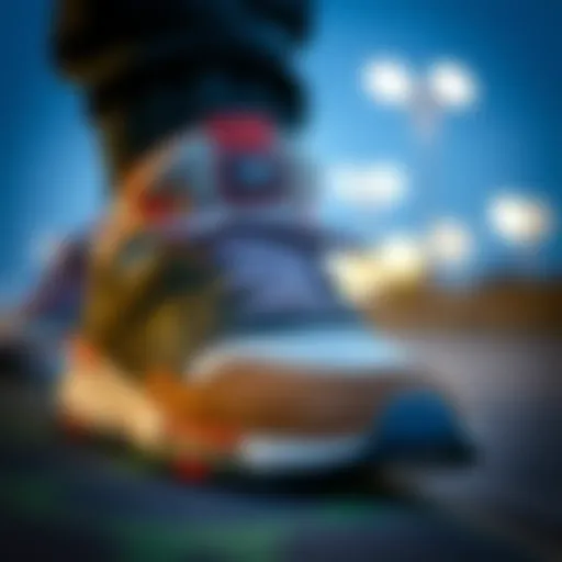 Unique Design Elements of the Castle Rock Close-up of New Balance Castle Rock skate shoes showcasing unique design elements.