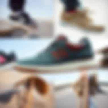 Comparative Overview of Skate Shoes Collage of different skate shoes with New Balance Castle Rock prominently featured.