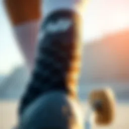 Close-up of New Balance performance sock showcasing advanced fabric technology