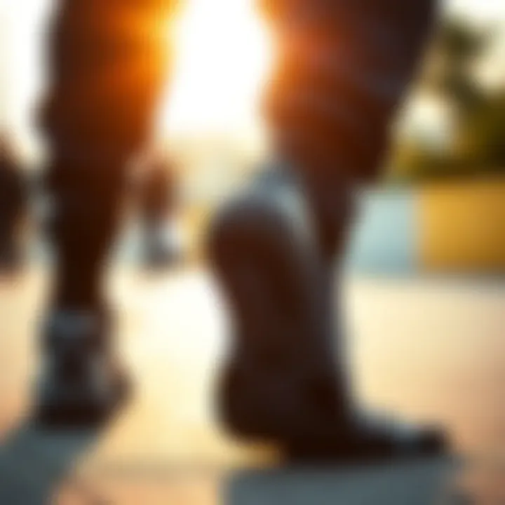 Detailed view of the cushioning and support features in New Balance socks