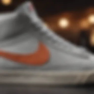 Detailed View of Nike Blazer Mid PRM Texture Close-up of the Nike Blazer Mid PRM showcasing its unique texture and materials
