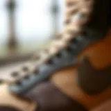 Intricate Detailing of Nike SD Dunk High Close-up of Nike SD Dunk High showcasing intricate stitching and material texture