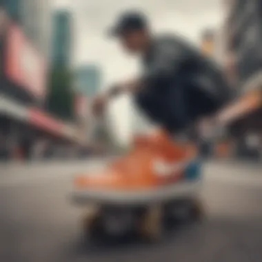 A vibrant skateboarding scene representing cultural significance related to Nike Tokyo shoes