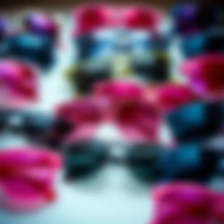 Diverse Styles of Pink Sunglasses Collection An array of pink sunglasses in different styles and materials