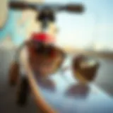 Stylish Ray-Ban 2180 Tortoise eyewear resting on a skateboard