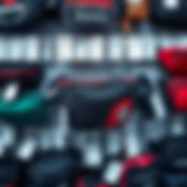 Fanny Pack Brands and Prices Display of popular fanny pack brands and price tags in a retail store