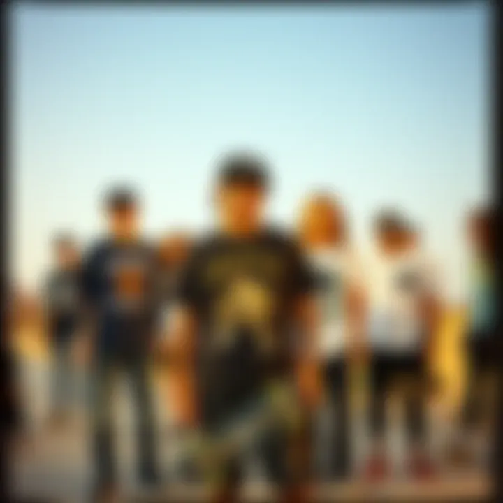 Skate Culture Expression Skateboarding enthusiasts showcasing their unique graphic tees