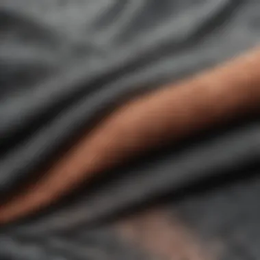 Close-up of fabric textures used in shorty t-shirts