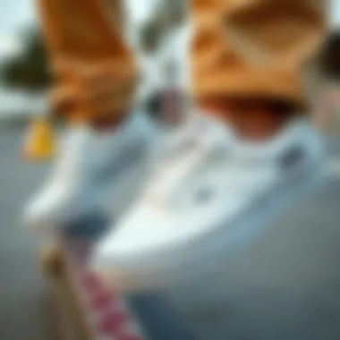 An artistic representation of the cultural significance of Vans in skateboarding history and community.