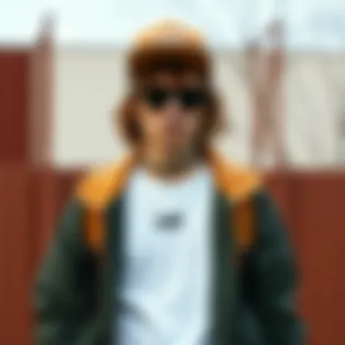 Fashionable outfit paired with tan suede Vans