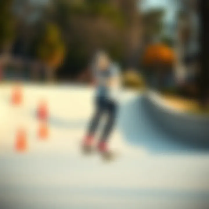Skateboarding Tricks: Skill Levels and the 6.75 Skateboard A skateboarder practicing tricks in a skate park environment