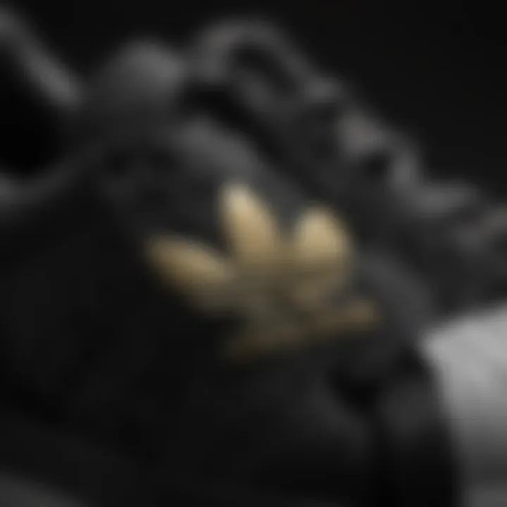 Emblematic Design of Adidas Superstar Close-up of the iconic black Adidas Superstar logo
