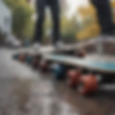 Various brands of waterproof electric skateboards lined up