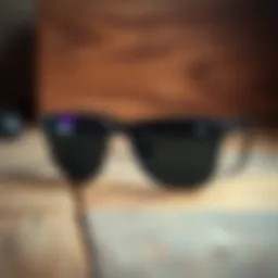 Stylish sunglasses on a wooden surface