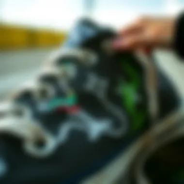 Intricate Embroidery Details Close-up of intricate embroidery on Converse Chuck Taylor sneakers