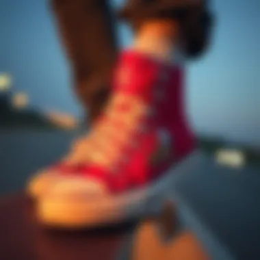 Artistic Expression in Skateboarding Artistic representation of skateboarding culture and Converse sneakers