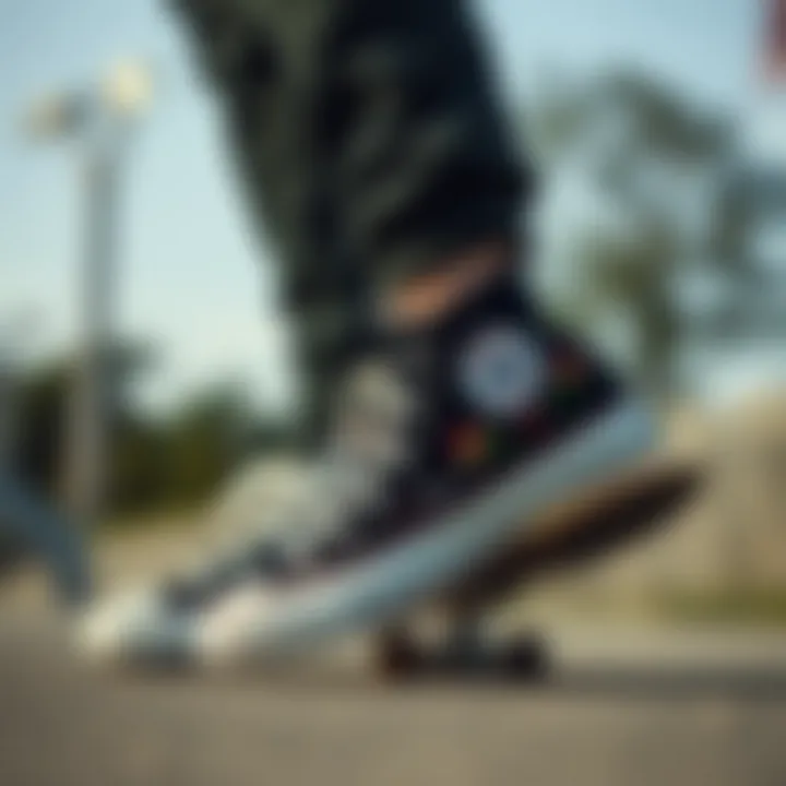 Personal Expression Through Sneakers Skater showcasing personalized embroidered Converse sneakers