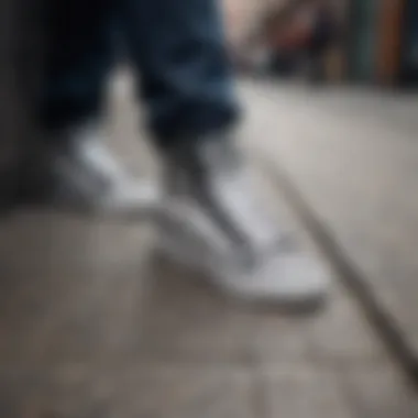 Contemporary Urban Trends with Vans Checkered Hi Vans Checkered Hi in a modern urban environment, emphasizing contemporary trends