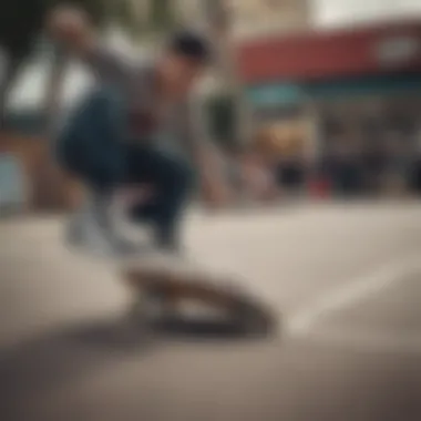 Practicality in Skateboarding with Vans Checkered Hi Skater performing a trick wearing Vans Checkered Hi, highlighting practicality