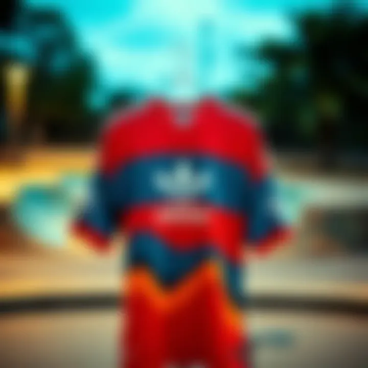 Urban Vibe: adidas Jersey in Skate Culture Vibrant adidas jersey displayed in an urban skate park setting