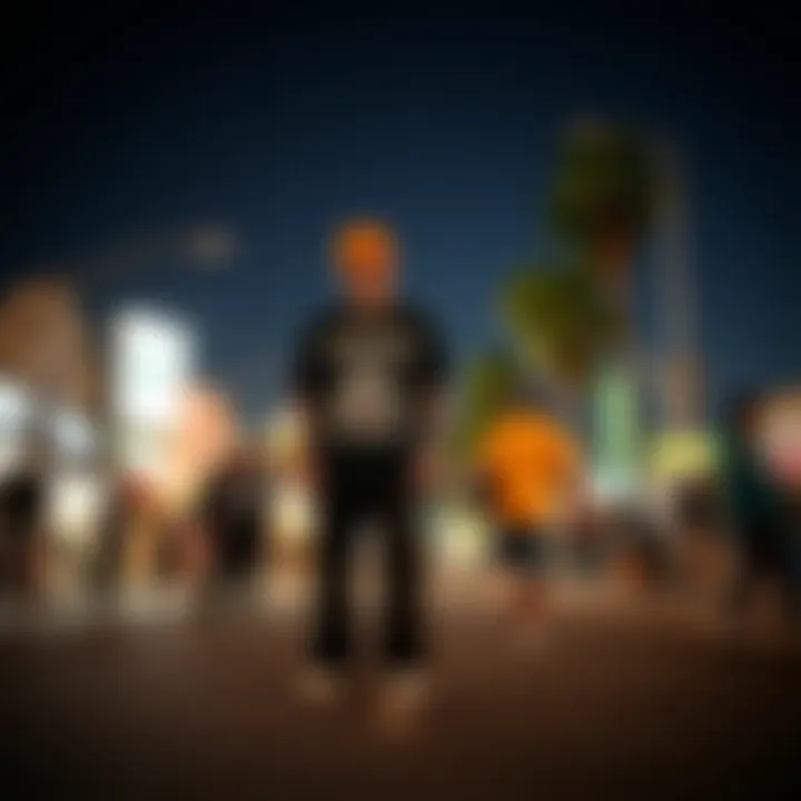 Skateboarders in Streetwear A vibrant street scene showcasing skateboarders in stylish streetwear.