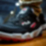 Detailed Design of Fila Disruptor Black Close-up view of the Fila Disruptor Black showcasing its unique design elements