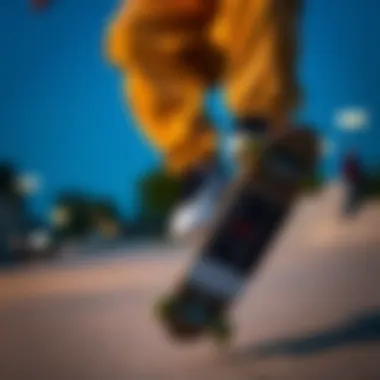 Skateboarding with Fila Disruptor Black A stylish individual wearing Fila Disruptor Black while performing a skateboard trick