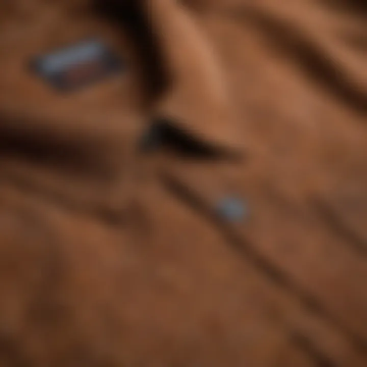 Close-up of the fabric texture of the Grizzly long sleeve shirt