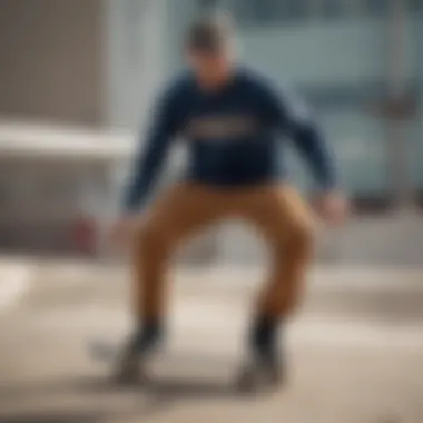 Skater showcasing the versatility of the Grizzly long sleeve shirt