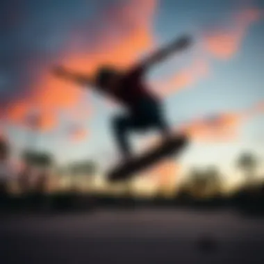 Skateboarding at the Huf Triangle Dynamic skateboarder executing a trick at the Huf Triangle