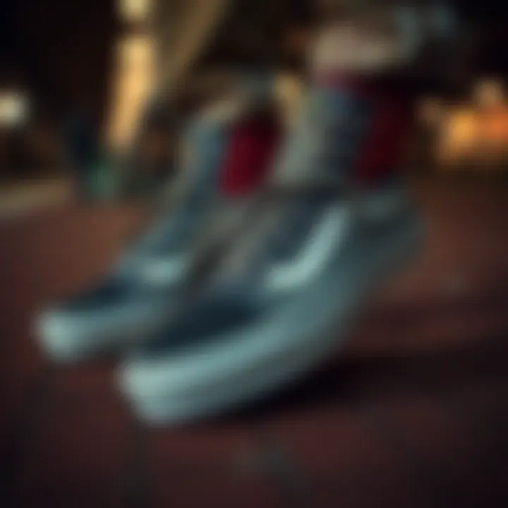 Vans Shoes Design Highlights A close-up of Vans shoes showcasing their distinctive design