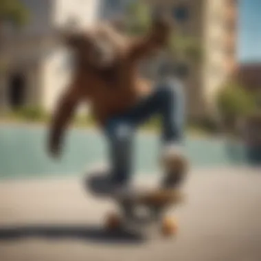 SB Bruin shoe in action during a skateboarding trick.