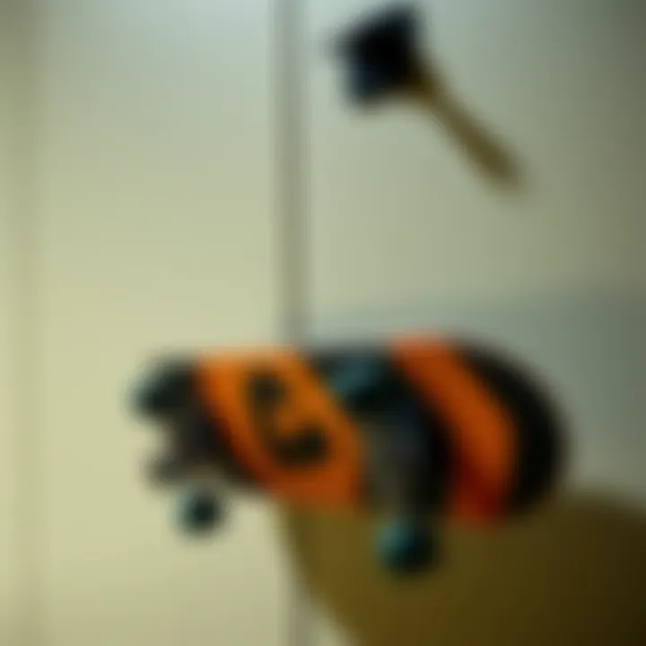 Skateboard Lock Rack Installation Installation process of a skateboard lock rack on a wall