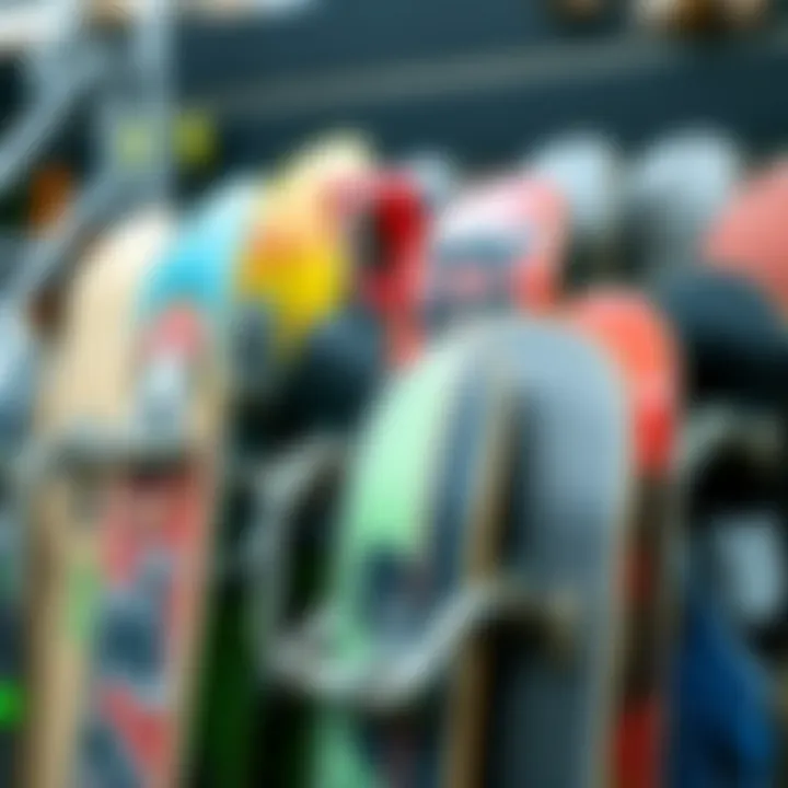 Diverse Skateboard Lock Racks Various types of skateboard lock racks displayed together