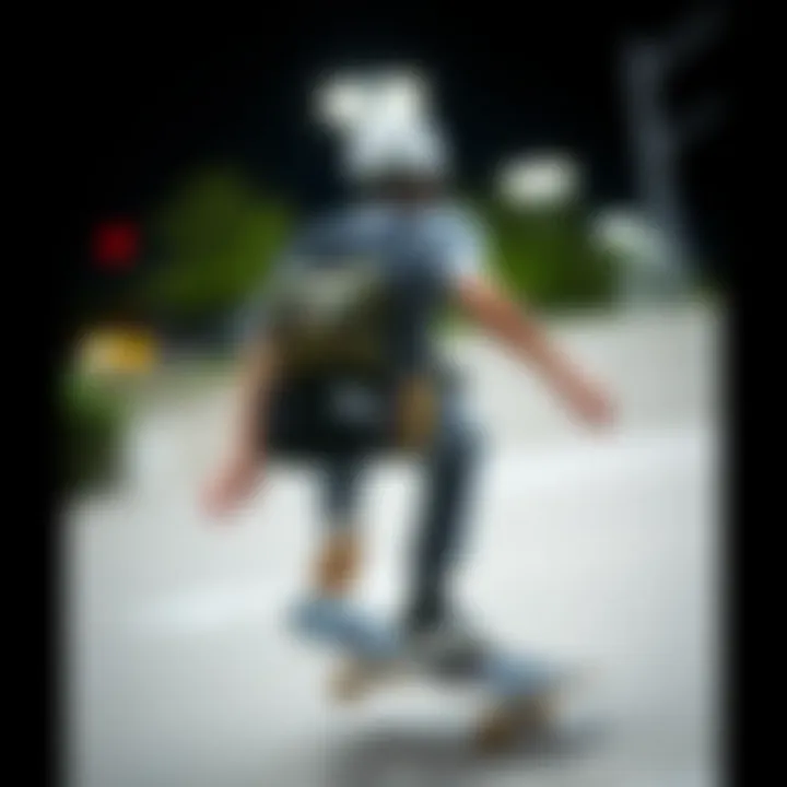 Tiny Backpacks in Action: The Skateboarding Lifestyle A skateboarder showcasing a tiny backpack while performing tricks