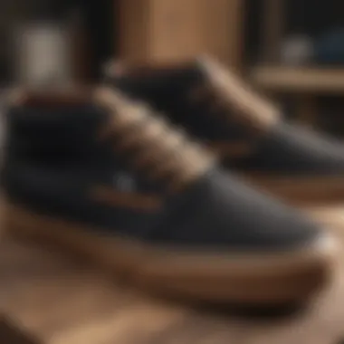 Close-up of the materials used in the Vans Chukka Low Black Gum