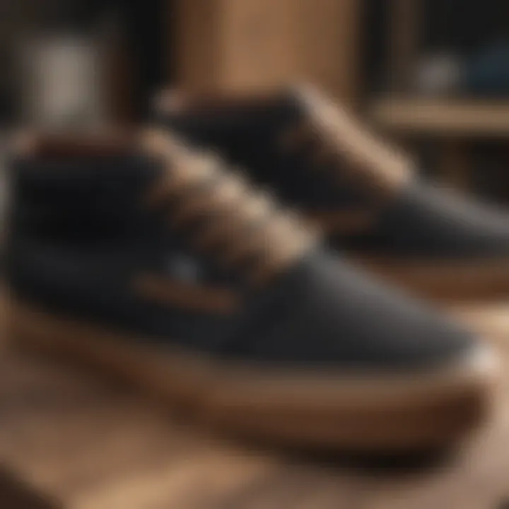 Close-up of the materials used in the Vans Chukka Low Black Gum