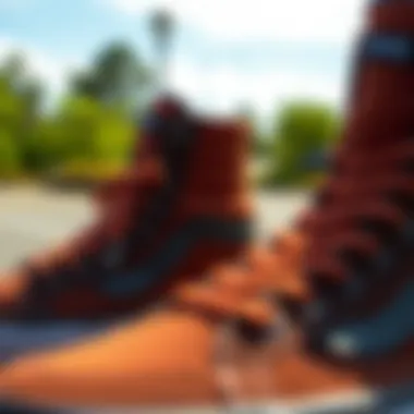 Innovative Materials of the Ultrarange Gore High Top Close-up of the innovative materials used in the footwear