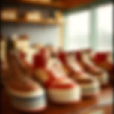 Collection of Vintage Roxy Platform Shoes Collection of vintage Roxy platform shoes on display